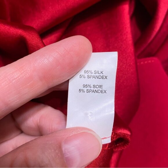 Ramy Brook Red Silk Tie-Back Blouse - Picture 5 of 6